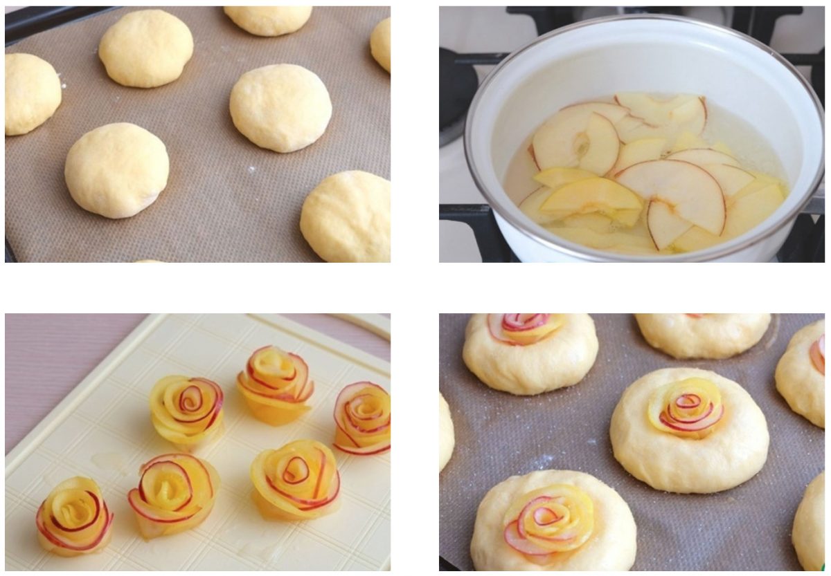 Булочки розочки с яблоками. Как делать булочки розочки. Как сделать розочку из теста для булочек. Как сделать булочки на сковороде.